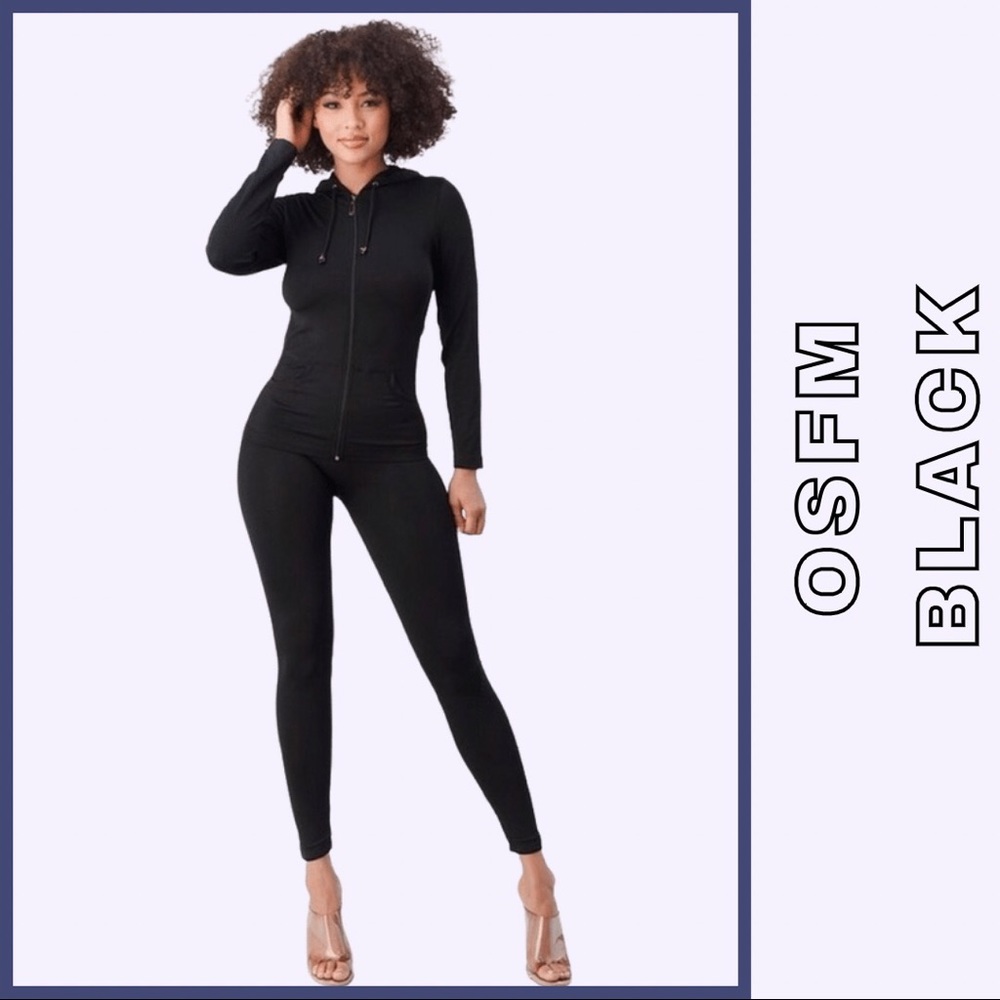 Black Hoodie Legging Set